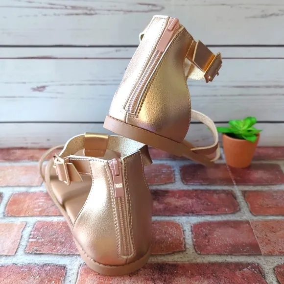Torrid T-Strap Gladiator Sandal Women's 10WW Wide Rose Gold Summer Casual NWOT