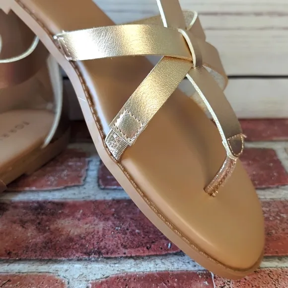 Torrid T-Strap Gladiator Sandal Women's 10WW Wide Rose Gold Summer Casual NWOT
