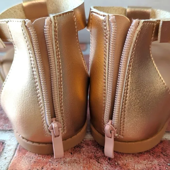 Torrid T-Strap Gladiator Sandal Women's 10WW Wide Rose Gold Summer Casual NWOT