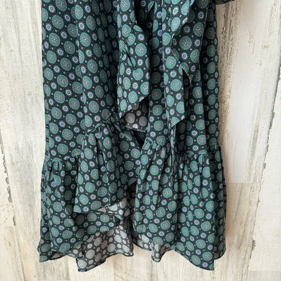 Tory Burch Batik Medallion Ruffle Wrap Dress Size 0