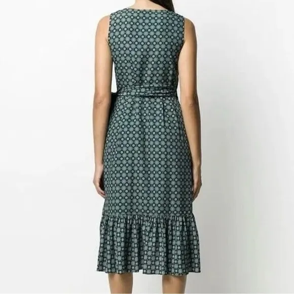 Tory Burch Batik Medallion Ruffle Wrap Dress Size 0