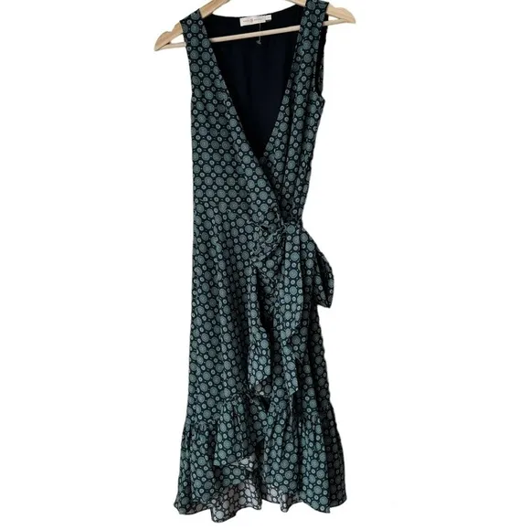 Tory Burch Batik Medallion Ruffle Wrap Dress Size 0