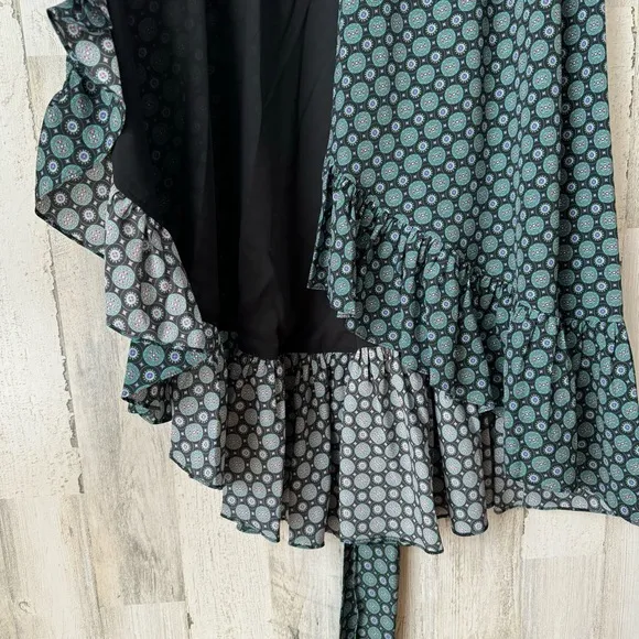 Tory Burch Batik Medallion Ruffle Wrap Dress Size 0