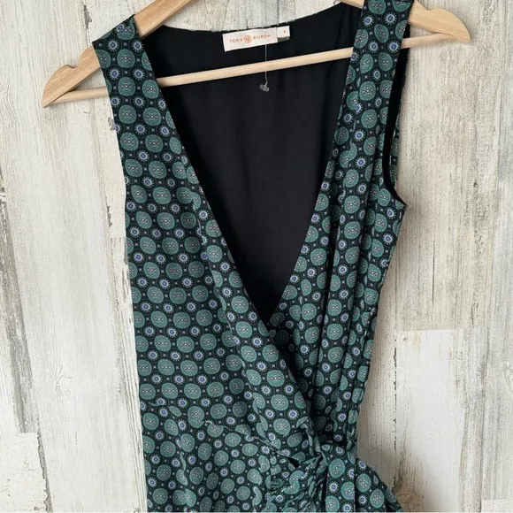 Tory Burch Batik Medallion Ruffle Wrap Dress Size 0