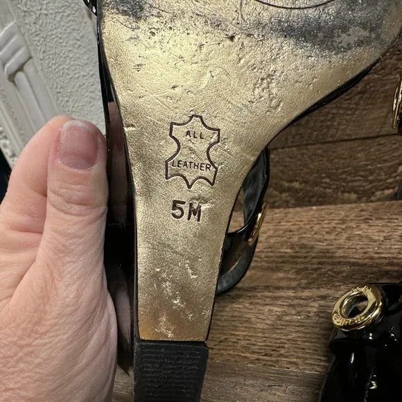 Tory Burch, black wedge sandal size 5