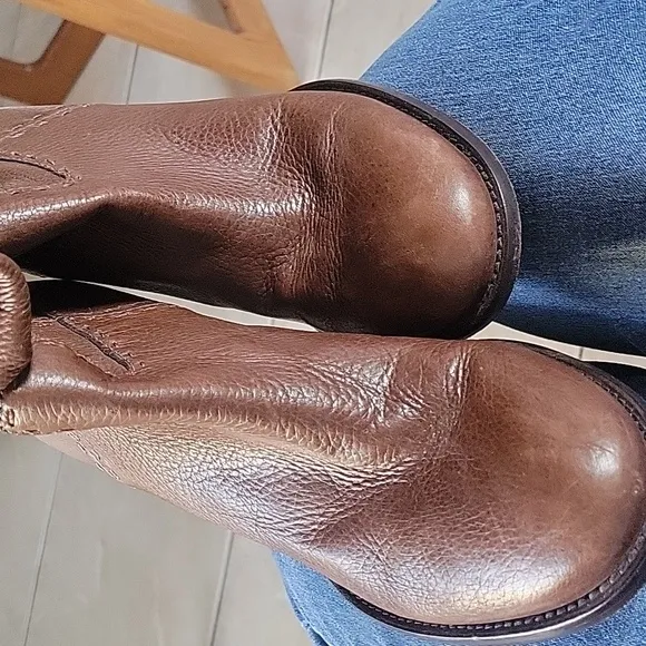 TORY BURCH Brown Leather Pull On Boots Sz 11