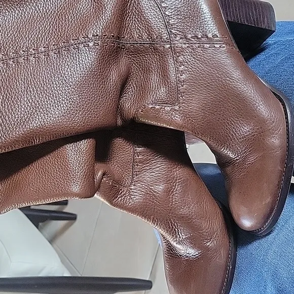 TORY BURCH Brown Leather Pull On Boots Sz 11