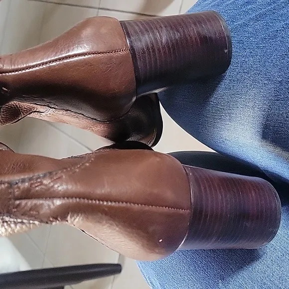 TORY BURCH Brown Leather Pull On Boots Sz 11