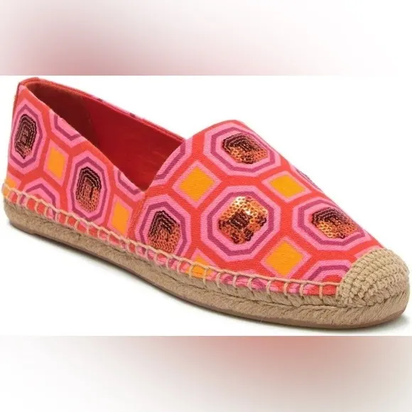 Tory Burch Ceicily Embellished Espadrille Slip-on Flats