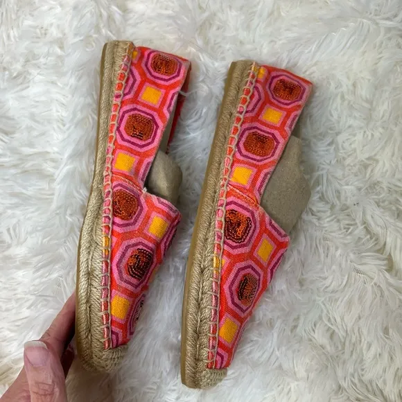 Tory Burch Ceicily Embellished Espadrille Slip-on Flats