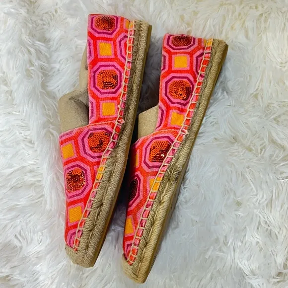 Tory Burch Ceicily Embellished Espadrille Slip-on Flats