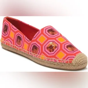 Tory Burch Ceicily Embellished Espadrille Slip-on Flats