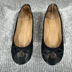 Tory Burch Chelsea Black Leather Bow Ballet Slipper Flats Size 6