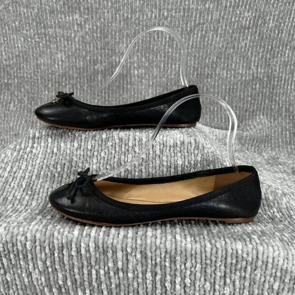 Tory Burch Chelsea Black Leather Bow Ballet Slipper Flats Size 6