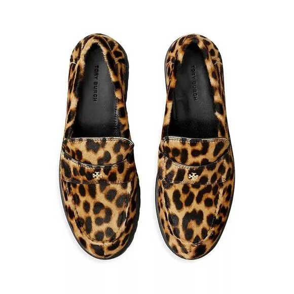 Tory Burch Classic Lug Loafers in Leopard Print Calf Hair 6