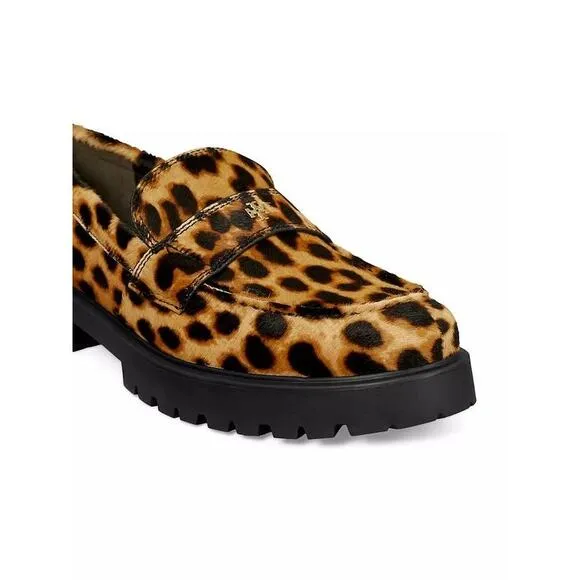 Tory Burch Classic Lug Loafers in Leopard Print Calf Hair 6