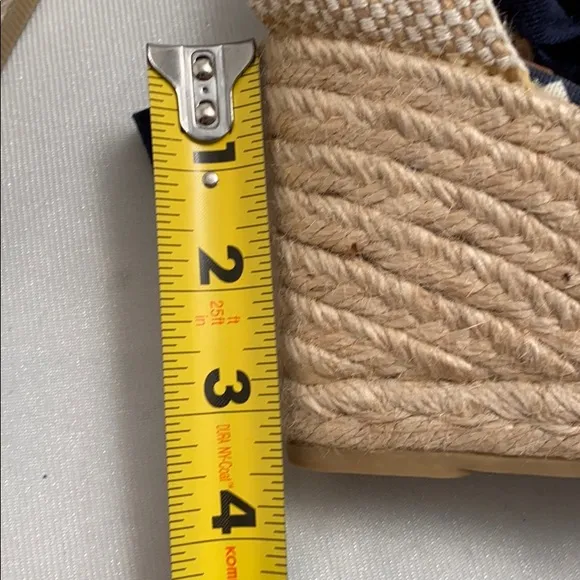 Tory Burch Clubhouse navy and cream geometric espadrilles 39