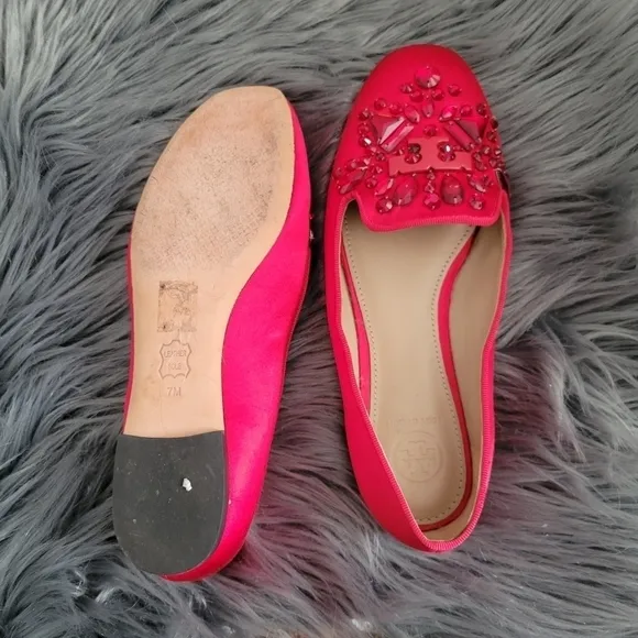 Tory Burch Delphine Embellished Crystal Almond Toe Loafers