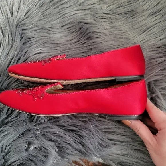 Tory Burch Delphine Embellished Crystal Almond Toe Loafers