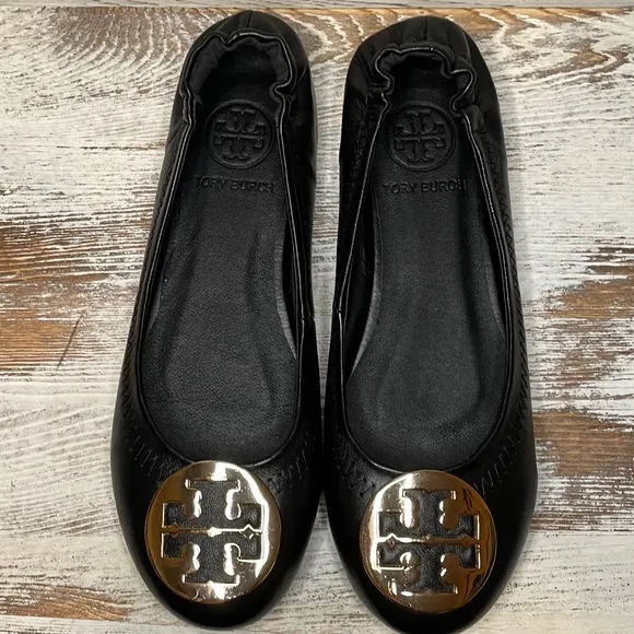 TORY BURCH Flats Womens Size 6 Shoes Slip On Black Leather New in Box