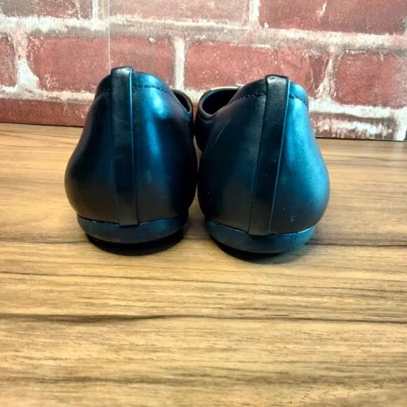 Tory Burch Flats Womens Size 7 Black Leather Slip Ons
