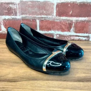 Tory Burch Flats Womens Size 7 Black Leather Slip Ons