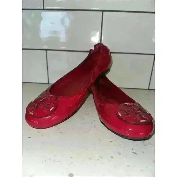Tory Burch Hot Pink‎ Patent Leather Ballet Flats Reva 6M Women's Slip On