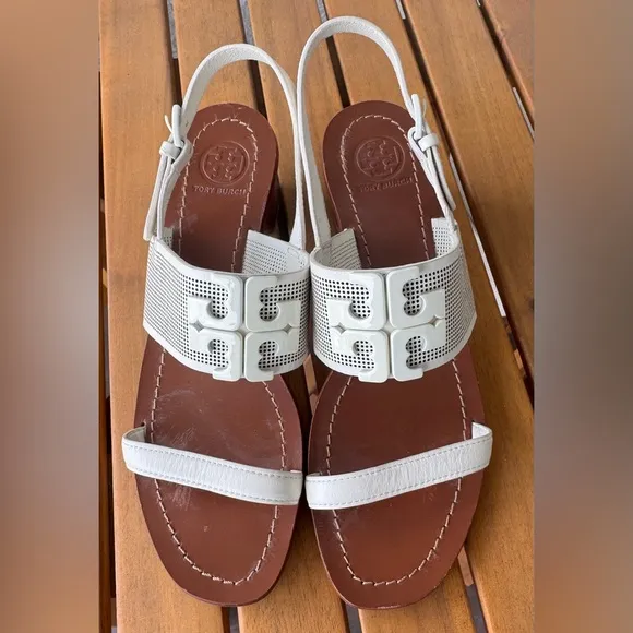 Tory Burch Lowell 2 Ivory Sandals- Size 8
