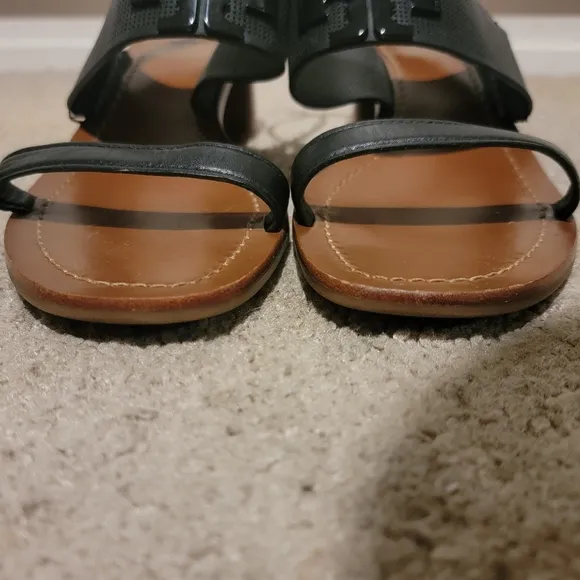 Tory Burch Lowell 2 Perforated Leather Heel Black Size 10.5