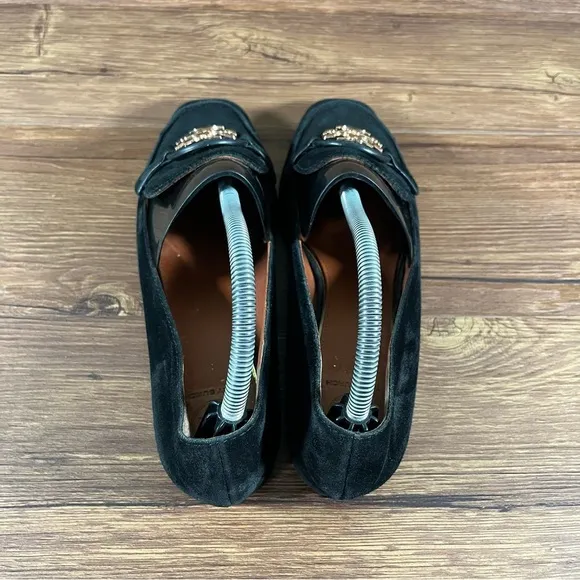 TORY BURCH ‘Metal Miller’ Black Suede Loafers Women’s Size 9 Shoes