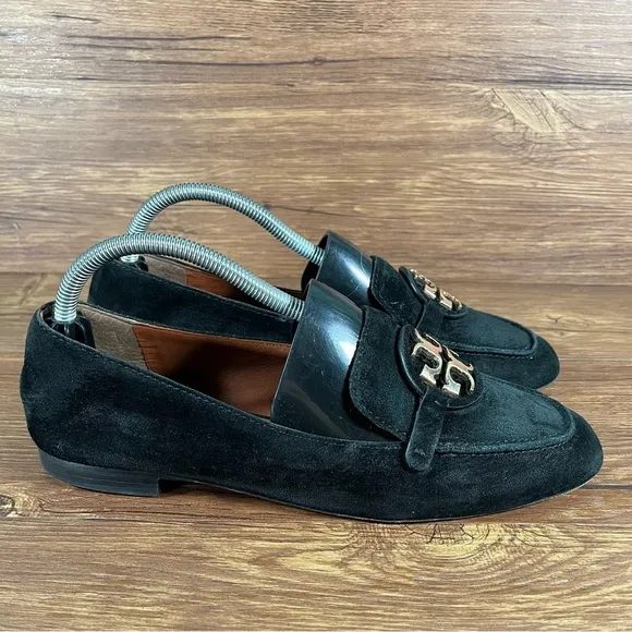 TORY BURCH ‘Metal Miller’ Black Suede Loafers Women’s Size 9 Shoes