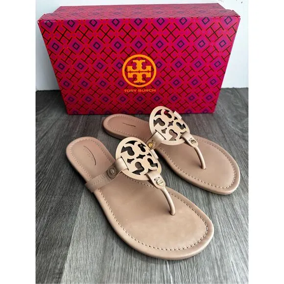 Tory Burch Miller Sandal Leather Sandals Size 8.5 $198