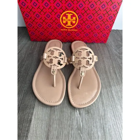 Tory Burch Miller Sandal Leather Sandals Size 8.5 $198