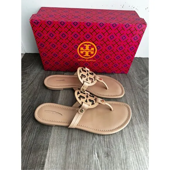 Tory Burch Miller Sandal Leather Sandals Size 8.5 $198