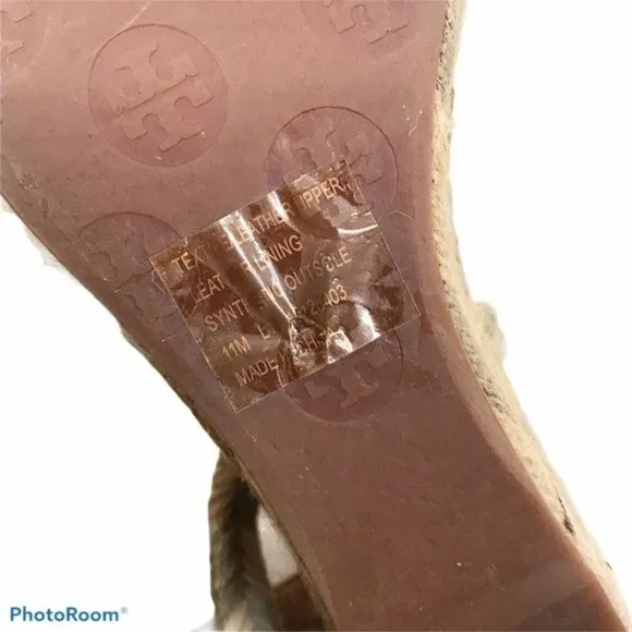Tory Burch natural Camelia jute wedge sandals