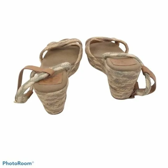 Tory Burch natural Camelia jute wedge sandals