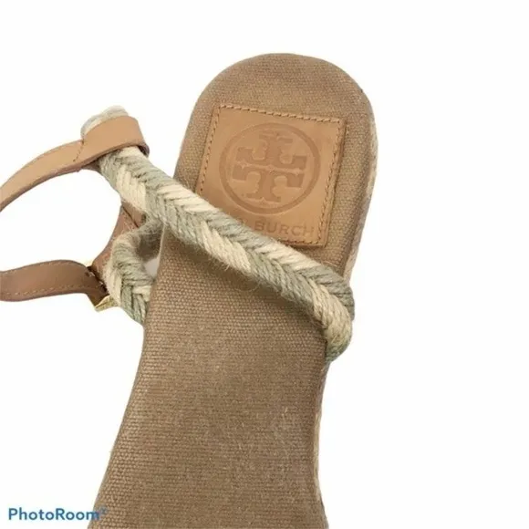 Tory Burch natural Camelia jute wedge sandals