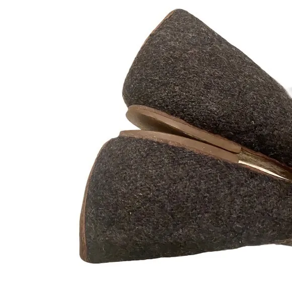 Tory Burch Parker Ballet Gray‎ Brown Wool Slip On Flats