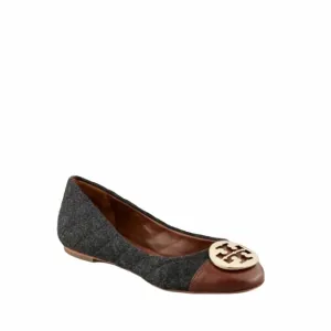 Tory Burch Parker Ballet Gray‎ Brown Wool Slip On Flats