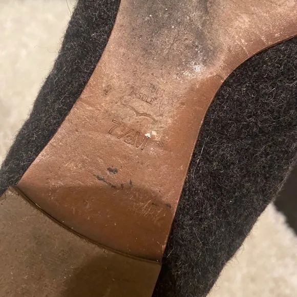 Tory Burch Parker Ballet Gray‎ Brown Wool Slip On Flats