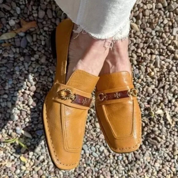 Tory Burch Perrine Loafer Felleni Milled Caramel Corn
