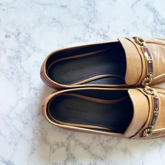 Tory Burch Perrine Loafer Felleni Milled Caramel Corn