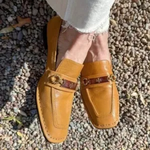 Tory Burch Perrine Loafer Felleni Milled Caramel Corn
