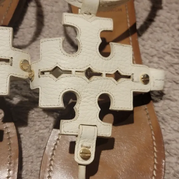 Tory Burch Phoebe Thong Sandals Ivory Size 9
