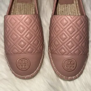 Tory Burch Pink Espadrille Shoes with Iconic Logo
