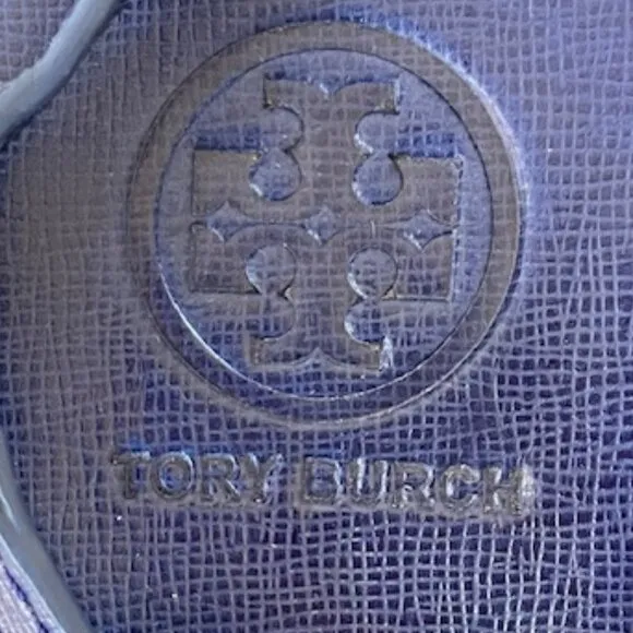 Tory Burch Robinson Demi Wedge Royal Blue Sandals Shoes With Gold Hardware 11M