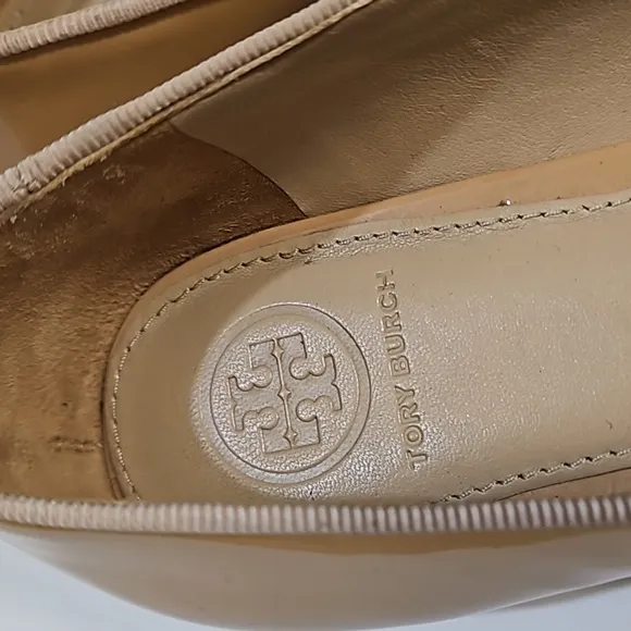 Tory Burch Samantha Smoking patent leather tan/beige loafers women's size 7.5