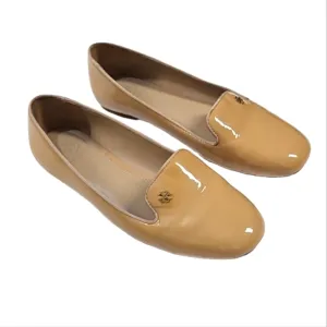Tory Burch Samantha Smoking patent leather tan/beige loafers women's size 7.5