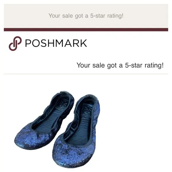 Tory Burch Size 6 Logo Black Caroline Patent Leather Workwear Flats