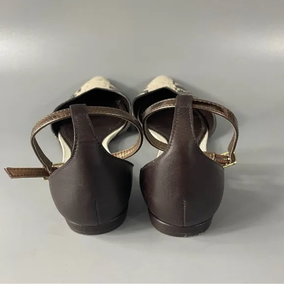 Tory Burch V-cut Ankle Strap Python Sandals, Size 6
